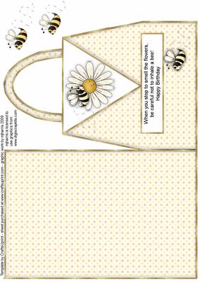 Mjharris Bumble Bee Hand Bag Card