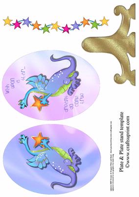 Mjharris Dragons & Dreams Plate and Stand