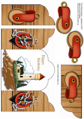 Nautical Male Birthday Gate Fold