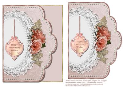 Anniversary Wishes Scalloped Edge Card Topper