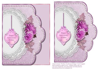 Anniversary Wishes Scalloped Edge Card Topper 2