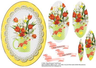 Coffee Mug Bouquet Card Front