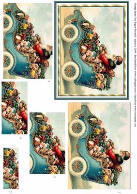 Framed Vintage Santa Card Topper