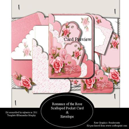 Romance of the Rose Scalloped Pocket Card & Envelope