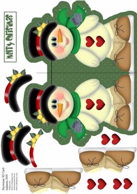 Snowman 3D Christmas Card