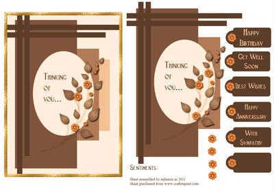 Sentiments in Shades of Brown Card Topper