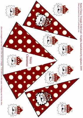 Santa Clause Christmas Triangle-fold Card
