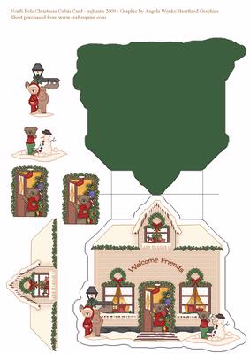 North Pole Christmas Cabin Card