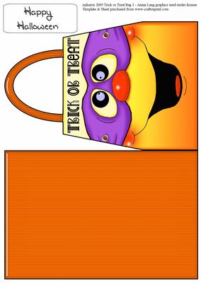 Halloween Trick or Treat Bag Card 1