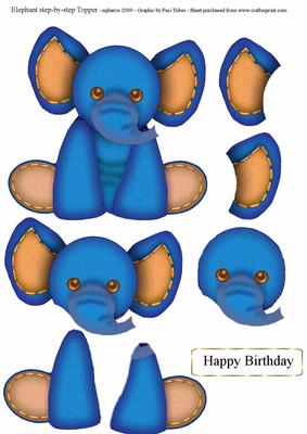 Elephant Step-by-step Card Topper