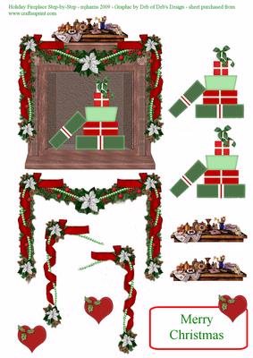 Holiday Fireplace Step-by-step Card Topper
