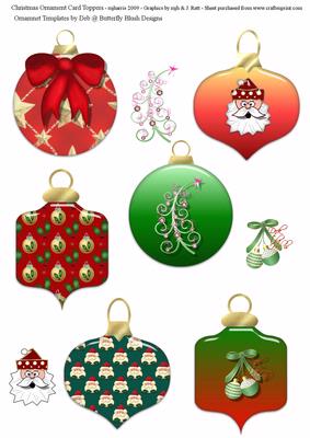 Christmas Ornament Card Toppers