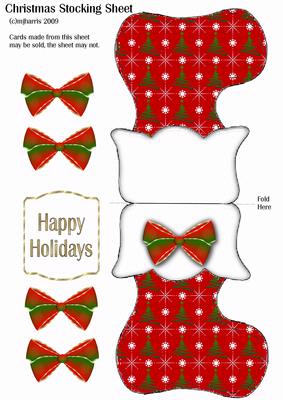 Christmas Stocking with Red & Green Bow