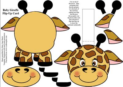 Baby Giraffe Flip-up Card