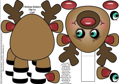 Christmas Reindeer Flip-up Card