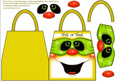 Ghost Trick-or-treat Bag Card