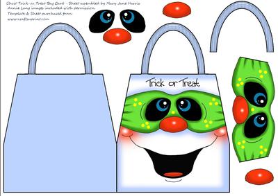 Ghost Trick-or-treat Bag Card 1