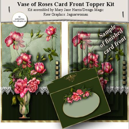Vase of Roses Card Topper Kit