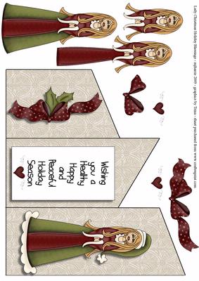 Lady Christmas Holidy Blessings Tri-fold
