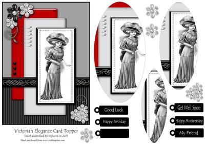 Elegant Victorian Floral Card Topper