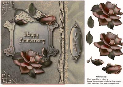 Vintage Anniversary Card Topper