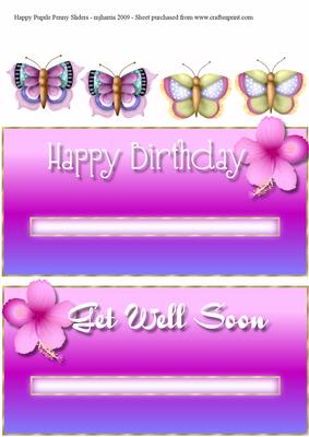Happy Purple (birthday/get Well) Sliders