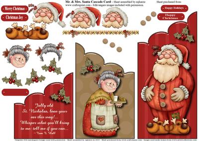 Mr. & Mrs. Santa Clause Cascade Card