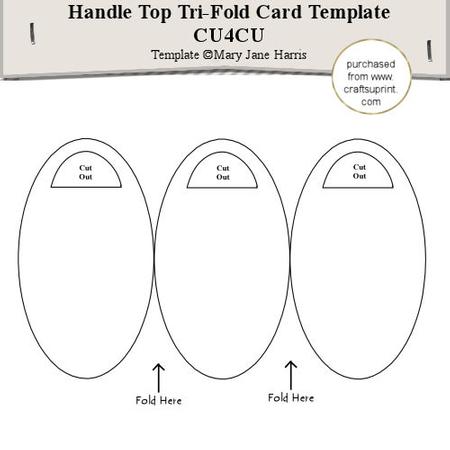 Handle Top Tri-fold Card Template - Cu4cu