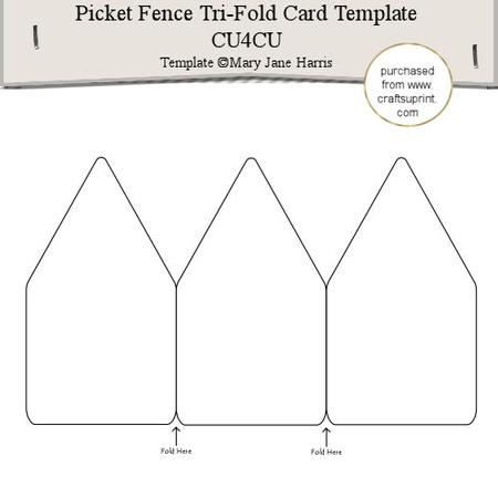Picket Fence Tri-fold Card Template - Cu4cu