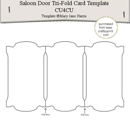 Saloon Door Tri-fold Card Template 1 - Cu4cu