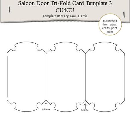 Saloon Door Tri-fold Card Template 3 - Cu4cu