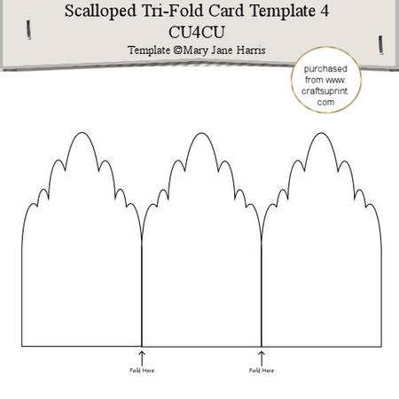 Scalloped Tri-fold Card Template 4 - Cu4cu