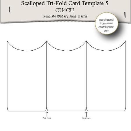 Scalloped Tri-fold Card Template 5 - Cu4cu