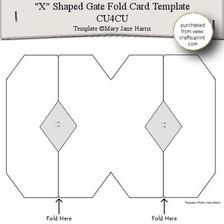 X Shaped Gate Fold Card Template - Cu4cu