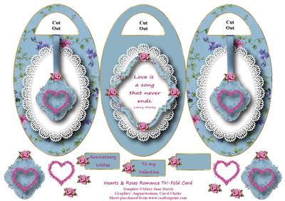 Hearts & Roses Romance Tri-fold Card