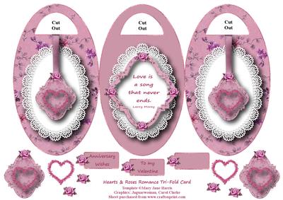 Hearts & Roses Romance Tri-fold Card 3