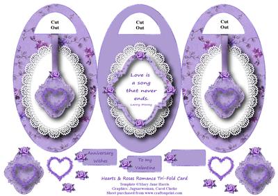 Hearts & Roses Romance Tri-fold Card 4