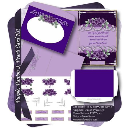 Purple, Passion & Pearls Card & Envelope Kit