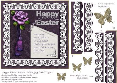 Happy Easter Hopes, Faith, Joy Card Topper 1