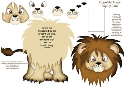 King of the Jungle Flip-up Card