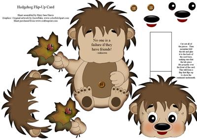 Hedgehog Flip-up Card