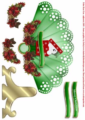Christmas Polar Bear Fan & Stand