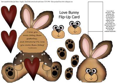 Love Bunny Flip-up Card 2