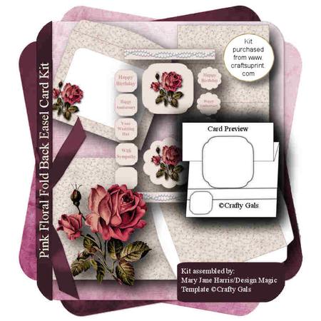 Pink Floral Fold Back Easel Card Kit