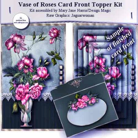 Roses in a Vase Card Topper Kit