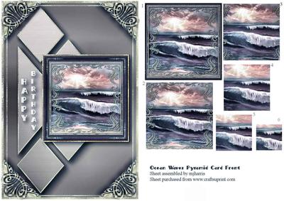 Ocean Wave Pyramid Card Topper