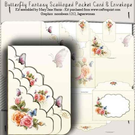 Fantasy Butterfly Scalloped Pocket Card Kit