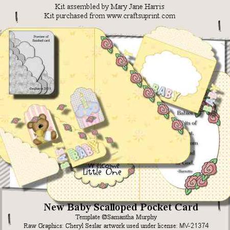Scalloped New Baby Pocket Card Kit