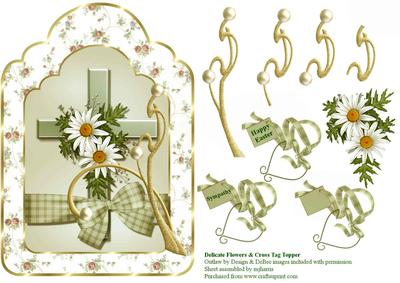 Daisies & Cross Tag Topper 2