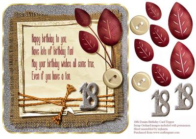 Denim and Burlap 18th Birthday Topper 1